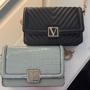 Victoria secret Croc-Embossed Chain Wallets - Black & Light Blue